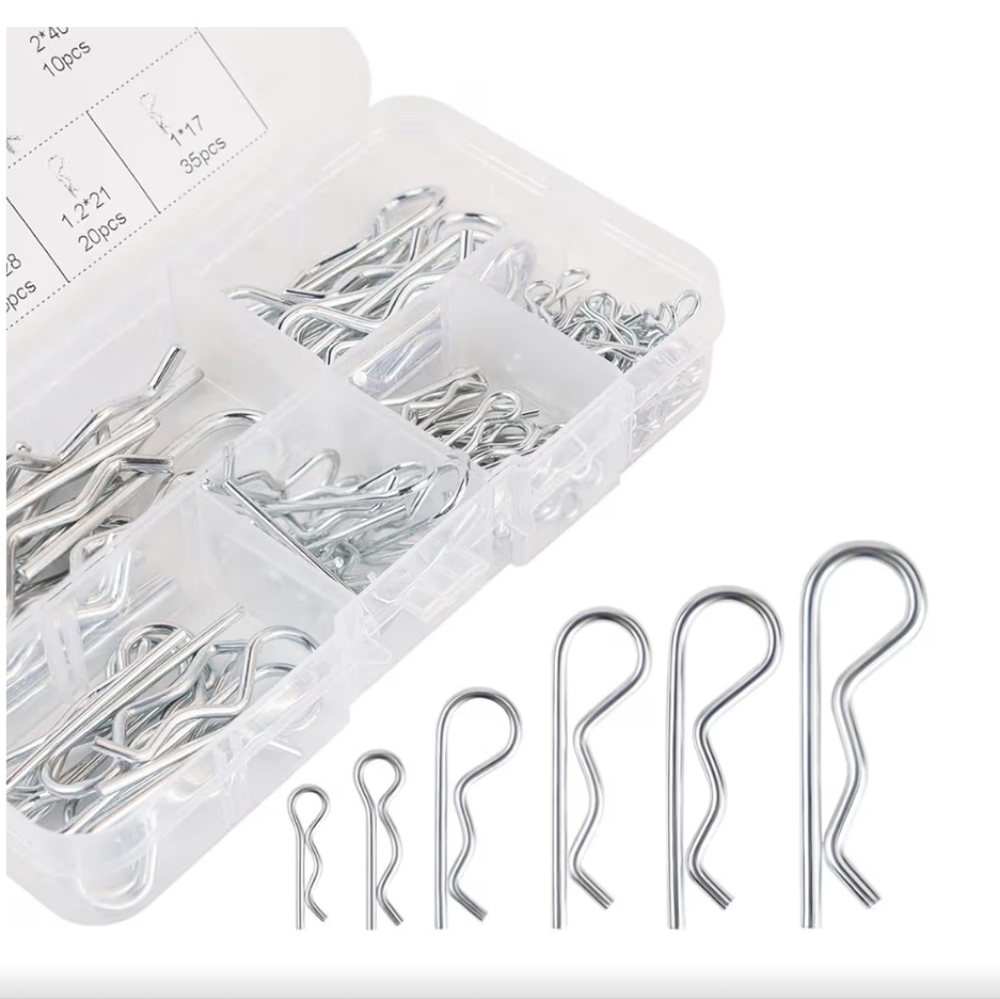 100 Pcs Cotter Pin R Pins Carbon Steel R Clips